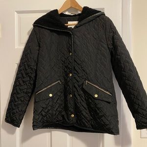 Cole Haan - Women’s Medium - Black Quilted Sherpa Lined With Hood - M